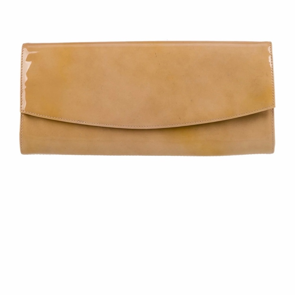 Vintage patent leather  Tan Clutch Bag